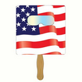 Square Fireworks Fan w/ Pre-Printed American Flag & Fireworks Film